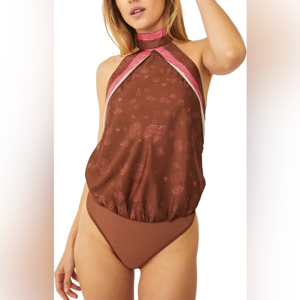 Free People 1 Thing Halter Neck Bodysuit Size S